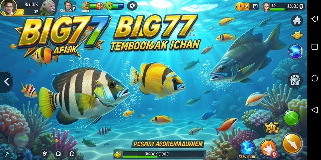 Screenshot gameplay BIG77 menampilkan aksi menembak ikan yang seru.