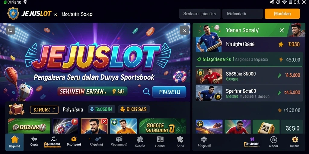 Tampilan utama JEJUSLOT dengan berbagai opsi taruhan olahraga.