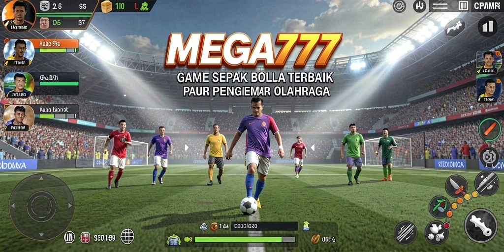 Tampilan menakjubkan dari gameplay sepak bola yang seru.