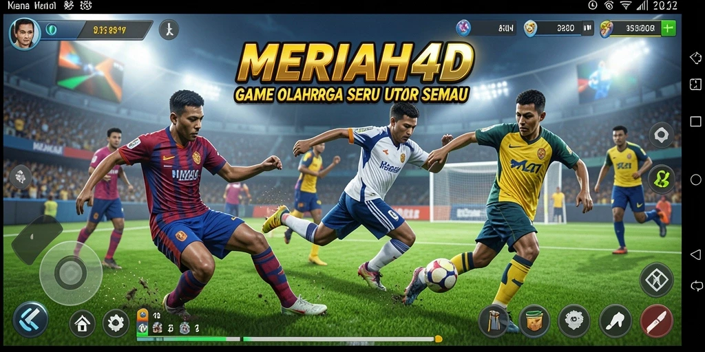 Screenshot gameplay MERIAH4D menampilkan aksi seru dalam pertandingan olahraga.