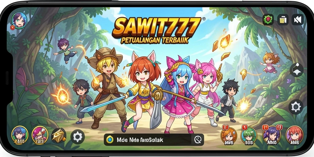 Tampilan gameplay menarik dari SAWIT777 dengan karakter anime.