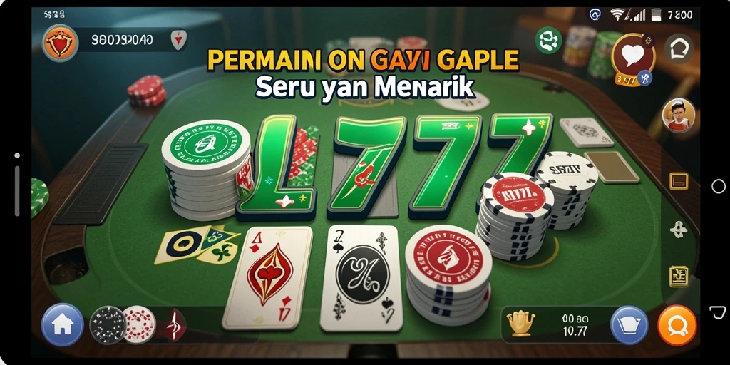 Tampilan screenshot permainan Gaple yang penuh aksi dan seru.
