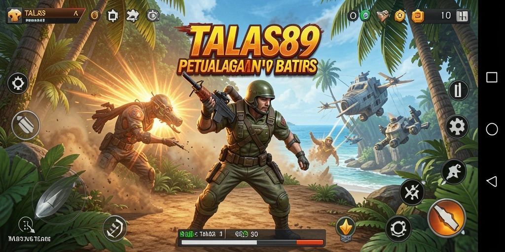 Tampilan aksi mendebarkan dalam gameplay TALAS89.